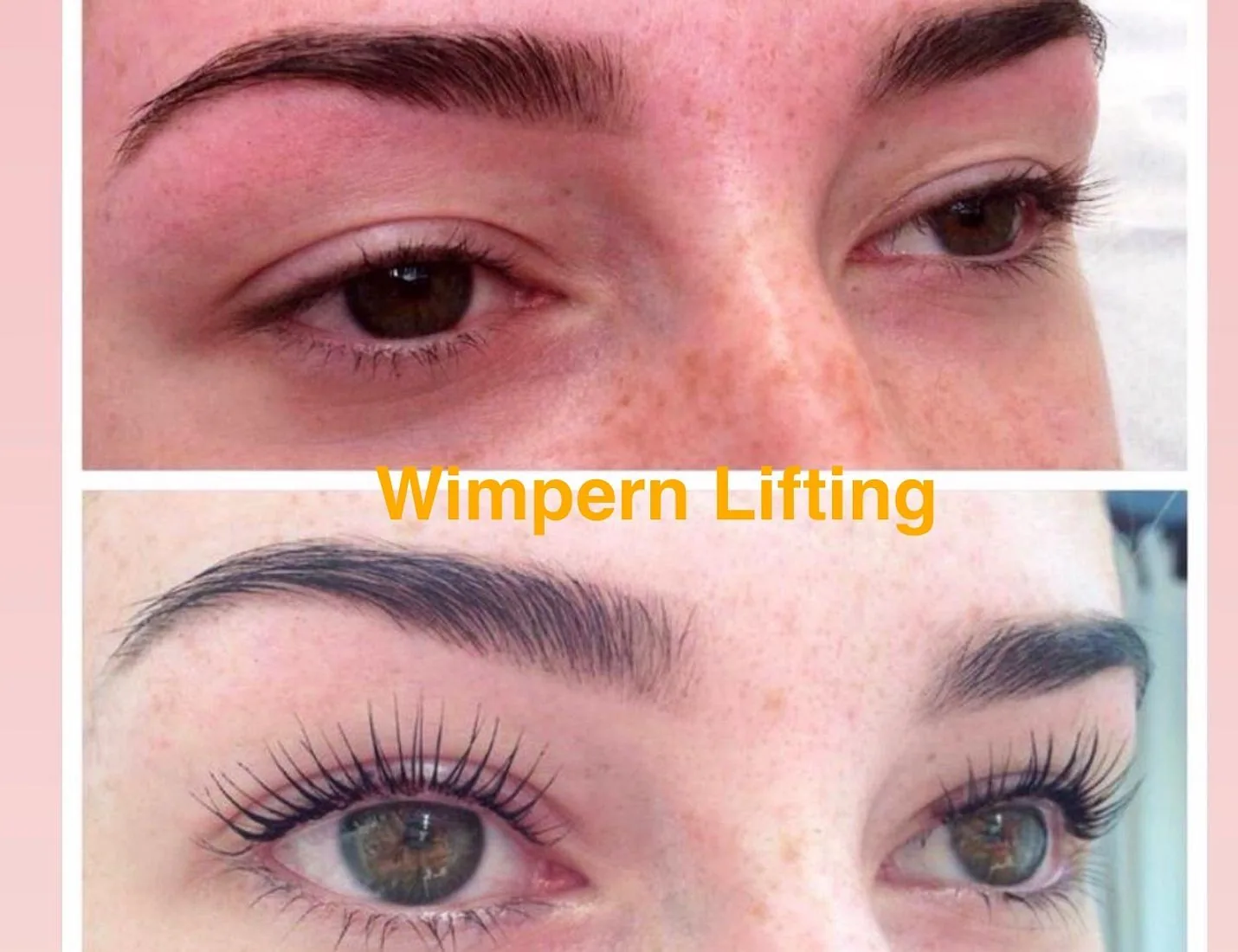 Wimpernlifting vorher und nachher